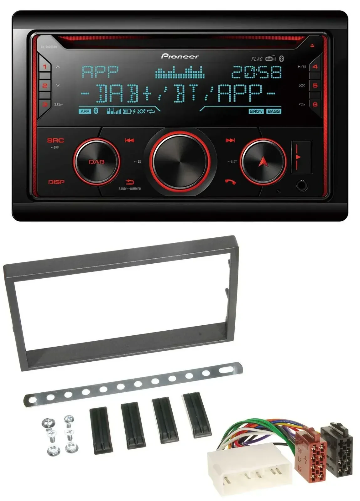 Автомагнитола для SsangYong Kyron (с 2005) Pioneer 2-DIN, DAB, Bluetooth, USB, CD