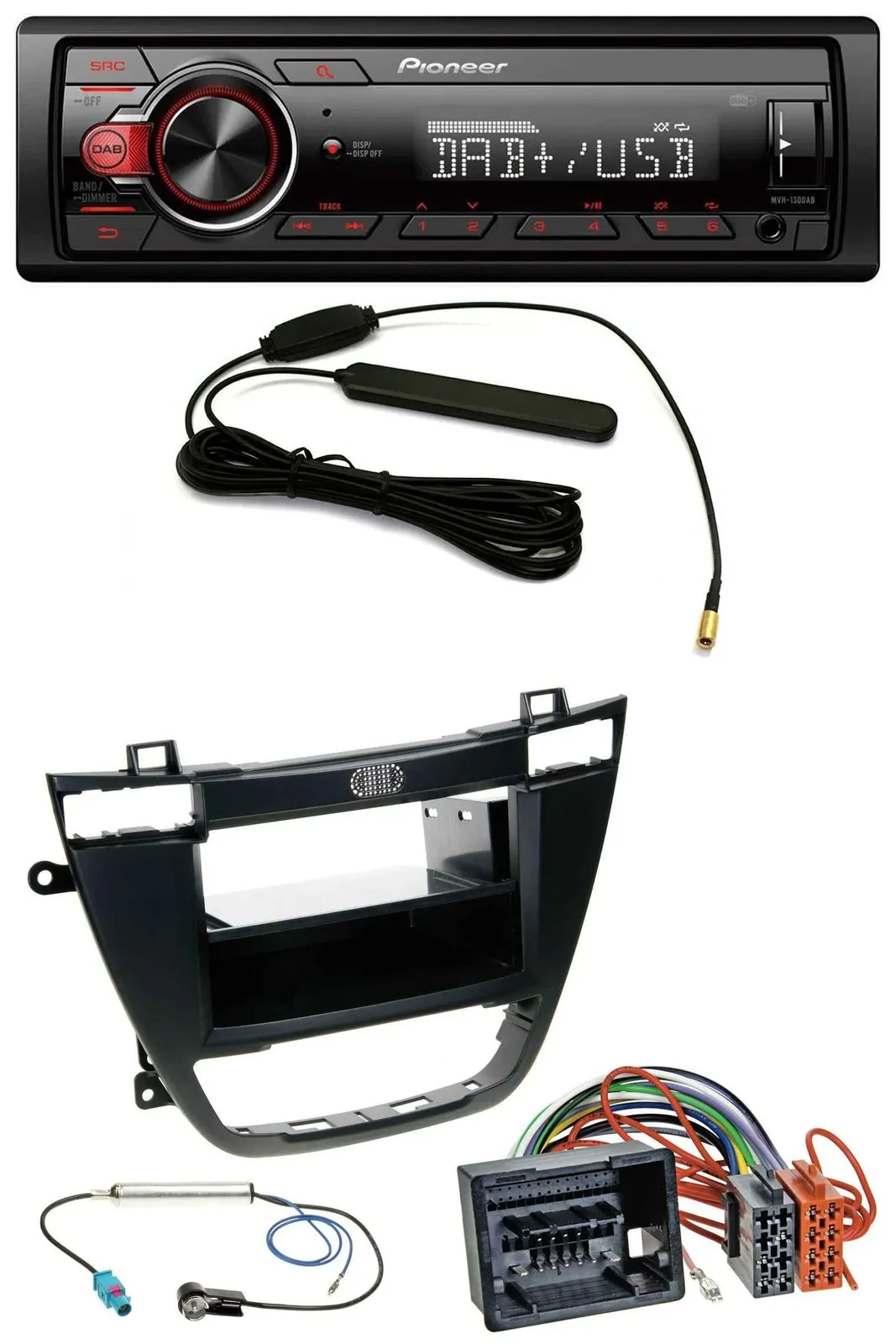 Автомагнитола Pioneer 1DIN MP3 DAB USB AUX для Opel Insignia 2008–2013, черный