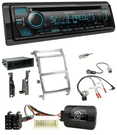 Автомагнитола Kenwood DAB, Bluetooth, USB, CD для Hyundai IX55 (2009–2012), серебристая