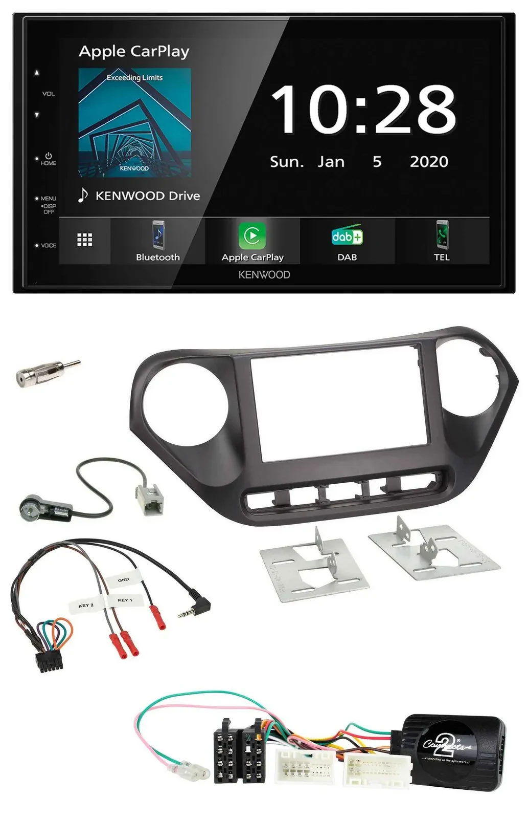 Автомагнитола Kenwood 2 DIN Bluetooth DAB USB для Hyundai i10 (с 2014)