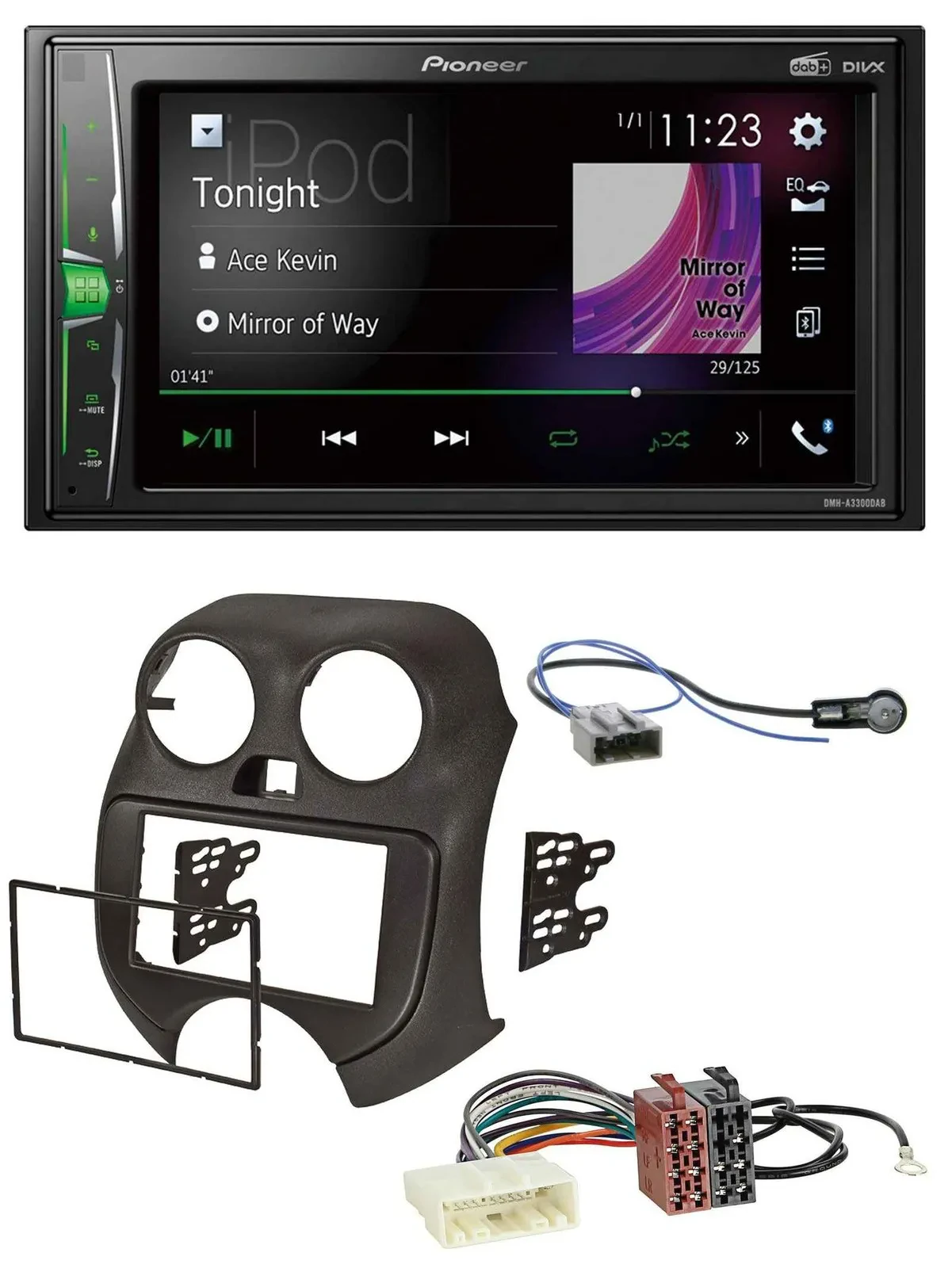 Pioneer 2DIN MP3 DAB USB Bluetooth Autoradio für Nissan Micra (10-13)