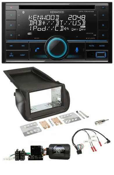 Kenwood CD 2DIN DAB USB Lenkrad Bluetooth Autoradio für Citroen Nemo Fiat Fiorin