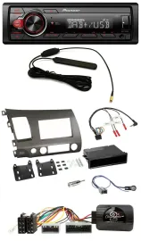 Pioneer MP3 DAB 1DIN Lenkrad USB Autoradio für Honda Civic Hybrid 2006-2010 anth