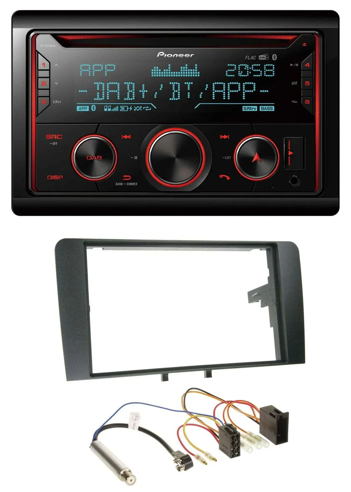 Pioneer 2DIN DAB MP3 Bluetooth USB CD Autoradio für Audi A3 8P 2003-2006 ISO