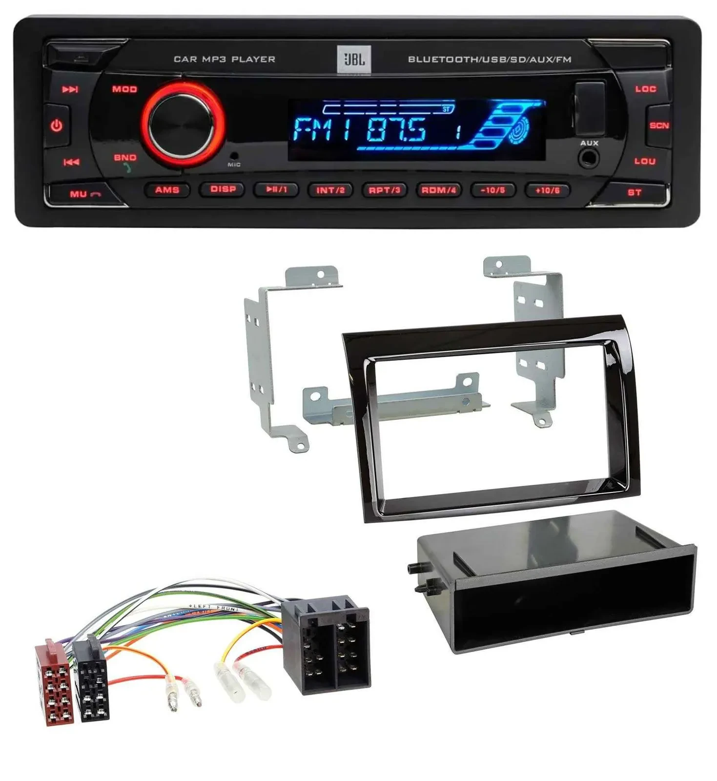 JBL AUX MP3 USB Bluetooth SD Autoradio für Fiat Ducato (06-10) - piano