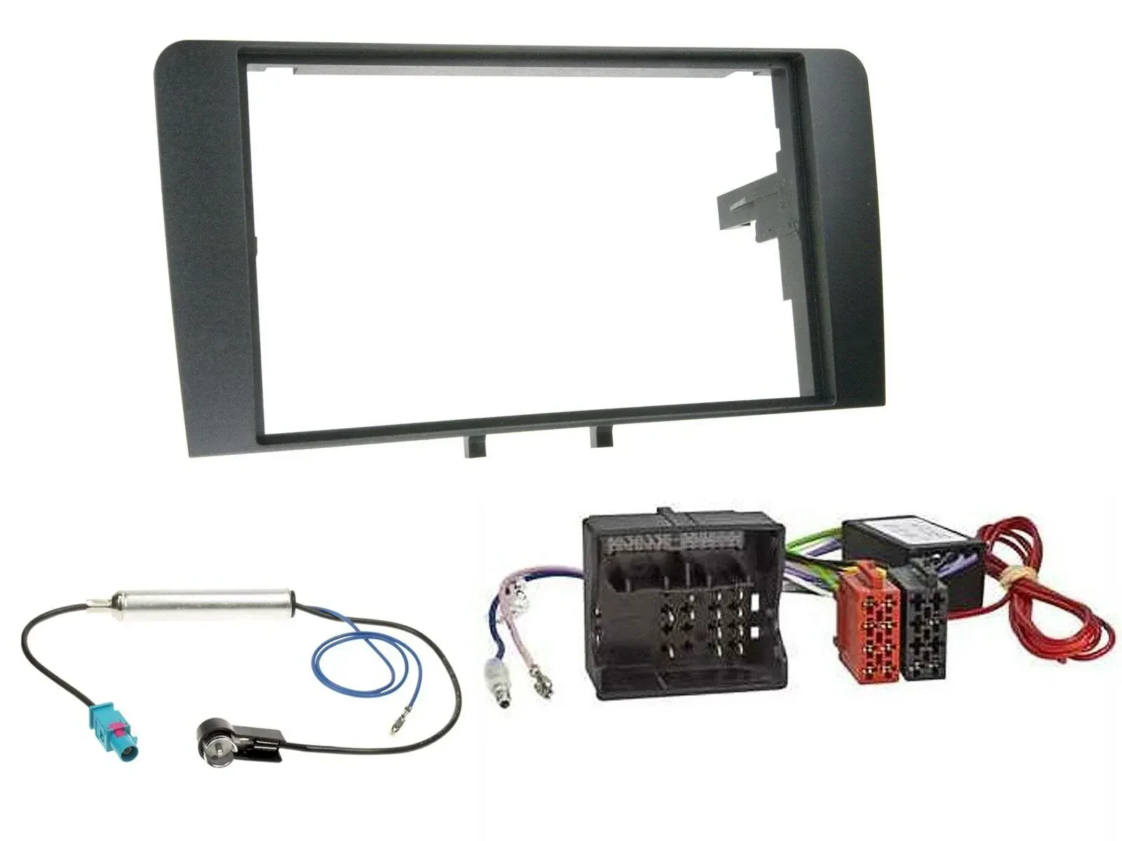 Einbauset Doppel DIN Autoradio für Audi A3 8P 2003-2012 Aktivsystem Quadlock