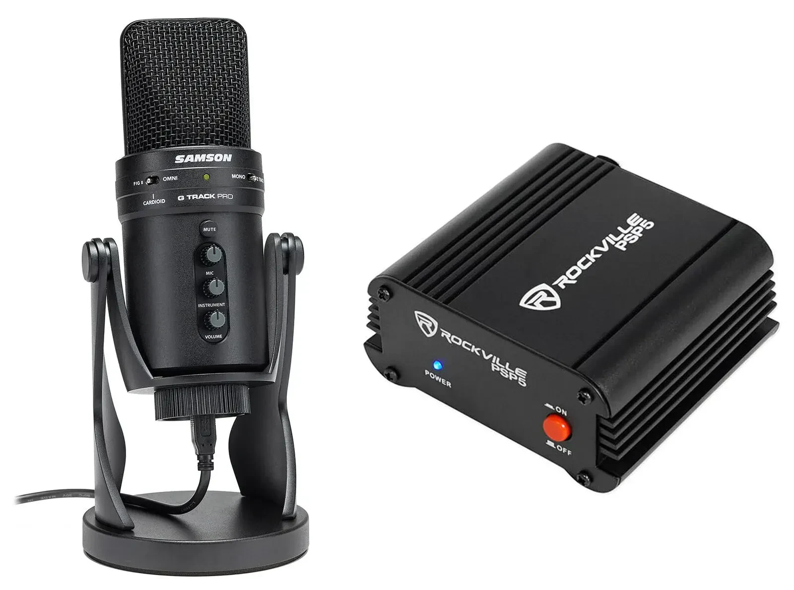 Микрофон USB конденсаторный Samson G-Track Pro Studio с адаптером фантомного питания