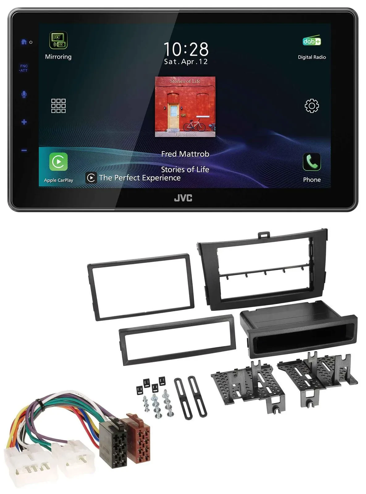 JVC DAB MP3 Bluetooth USB Autoradio für Toyota Corolla ab 2009 schwarz