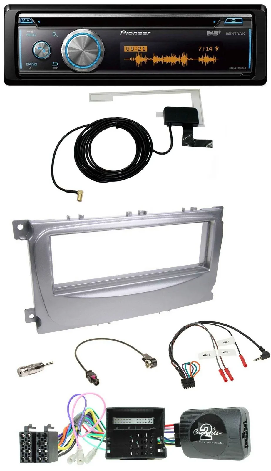 Pioneer Bluetooth DAB Lenkrad USB CD Autoradio für Ford Galaxy C-Max Focus Can-B