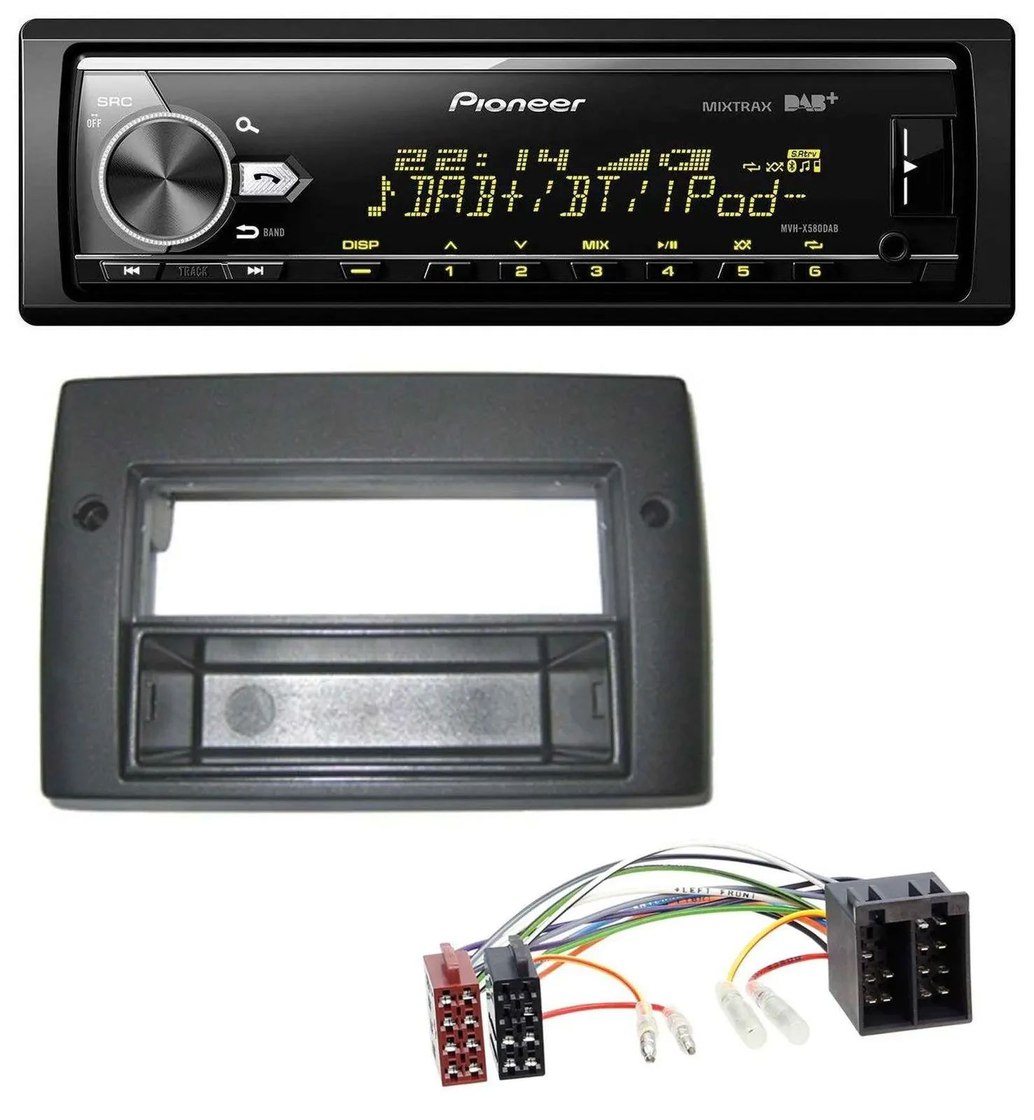 Pioneer Bluetooth USB DAB MP3 Autoradio für Fiat Stilo 192 01-08 Profiversion Ab