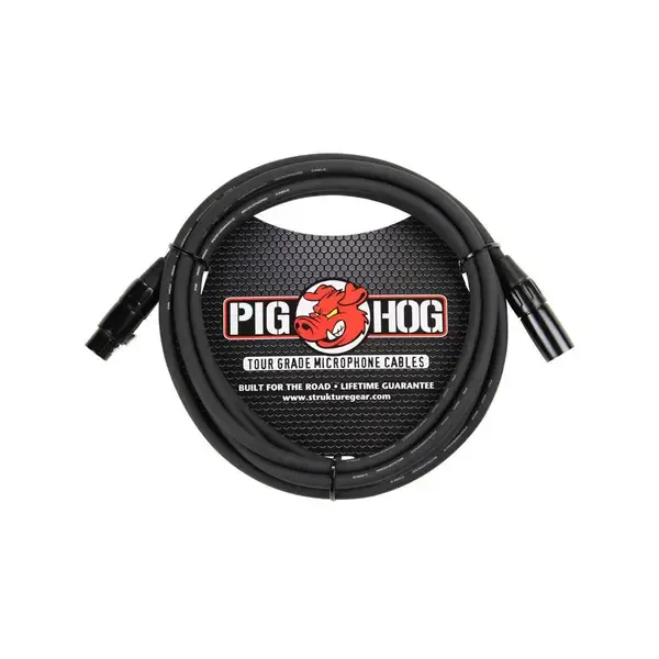 Микрофонный кабель Pig Hog 10' 8mm XLR Microphone Cable - 3 Pin XLR Male to 3 Pin XLR Female #PHM10