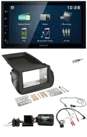 Автомагнитола Kenwood 2DIN, Bluetooth, USB, DAB, поддержка кнопок на руле для Citroen Nemo/Peugeot Bipper