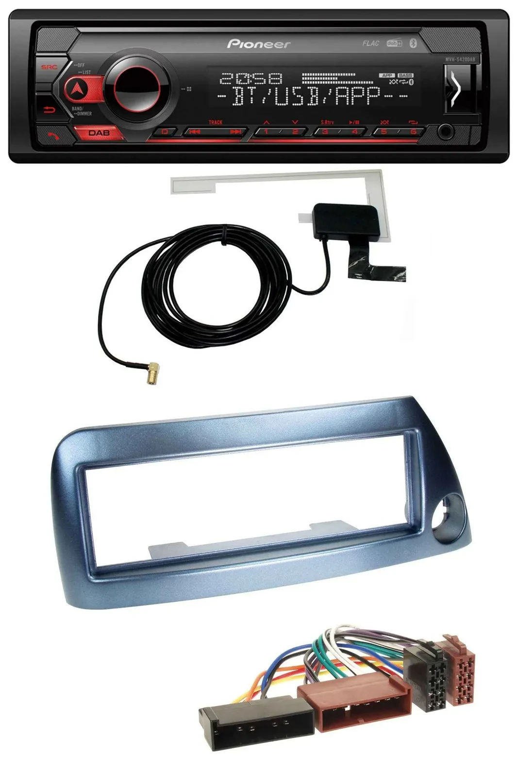 Автомагнитола Pioneer DAB USB MP3 Bluetooth для Ford Ka (до 2008), синий металлик