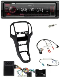 Автомагнитола Kenwood Bluetooth, USB, DAB для Opel Astra J 2009–2016, чёрный перламутровый, с поддержкой кнопок на руле