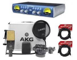 AKG C414 XLII Studio Condenser Microphone+Presonus Recording Tube Mic Preamp