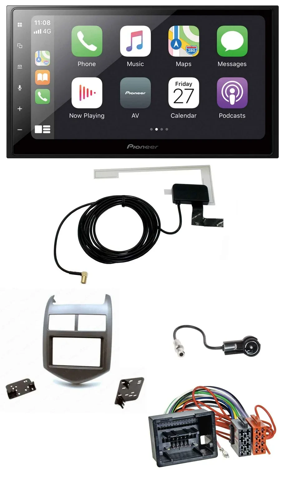 Pioneer USB MP3 2DIN Bluetooth DAB Autoradio für Chevrolet Aveo Sonic ab 2011 du