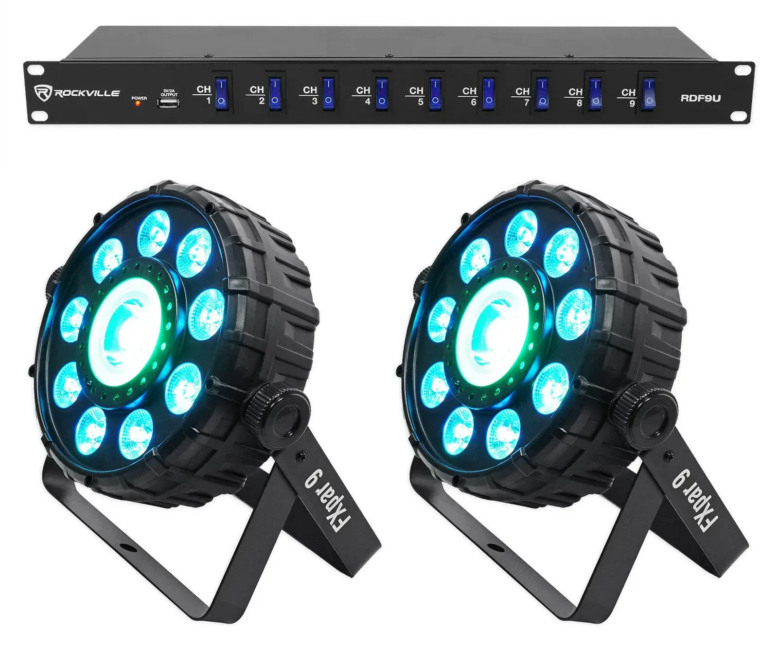 Светодиодный прибор Chauvet DJ FX Par 9 DMX с блоком питания (пара)