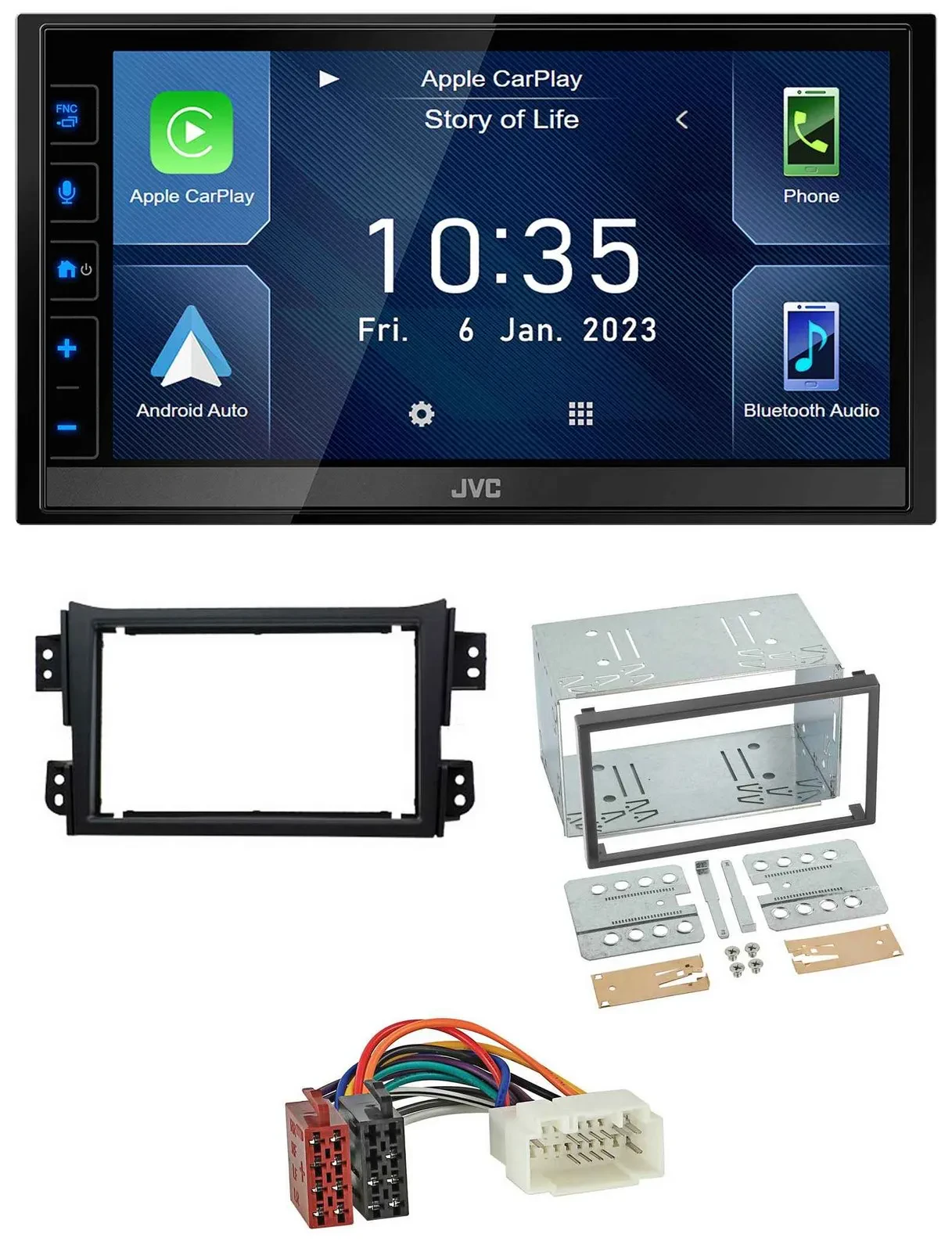 JVC DAB Bluetooth MP3 USB 2DIN Autoradio für Opel Agila B Suzuki Splash 2008-201