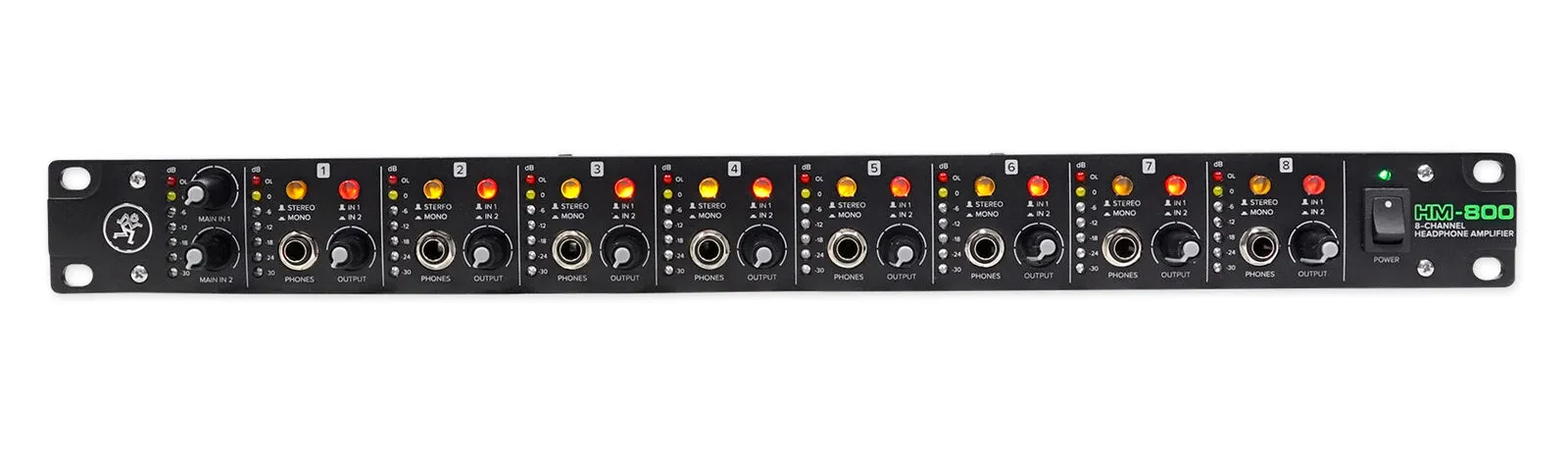 Наушниковый усилитель Mackie HM-800 8-канальный, 16 выходов для наушников