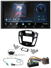 Kenwood Bluetooth 2DIN USB DAB MP3 Autoradio für Ford Focus 2014-2018 schwarz