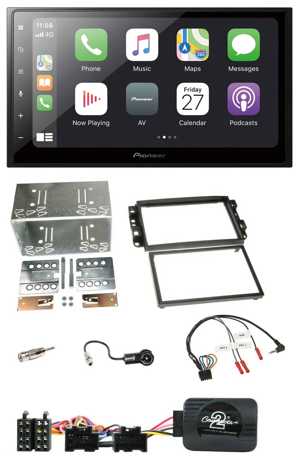 Pioneer Lenkrad Bluetooth DAB 2DIN USB Autoradio für Chevrolet Aveo Captiva 2006