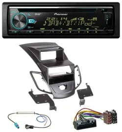 Автомагнитола Pioneer для Ford Fiesta (2010–2017) DAB, MP3, CD, USB, Bluetooth, с дисплеем, чёрная