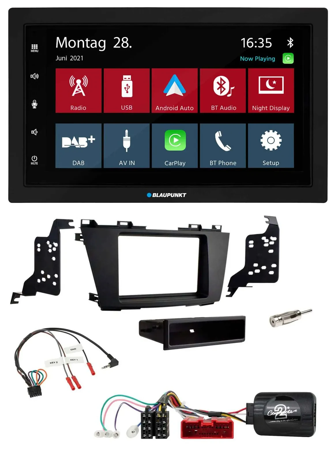 Blaupunkt Lenkrad Bluetooth DAB 2DIN USB Autoradio für Mazda 5 2010-2015