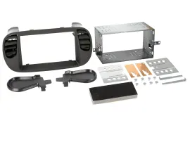 Einbaurahmen Set Doppel DIN Autoradio für Fiat 500 08-15 schwarz HQ inkl. Lüftun