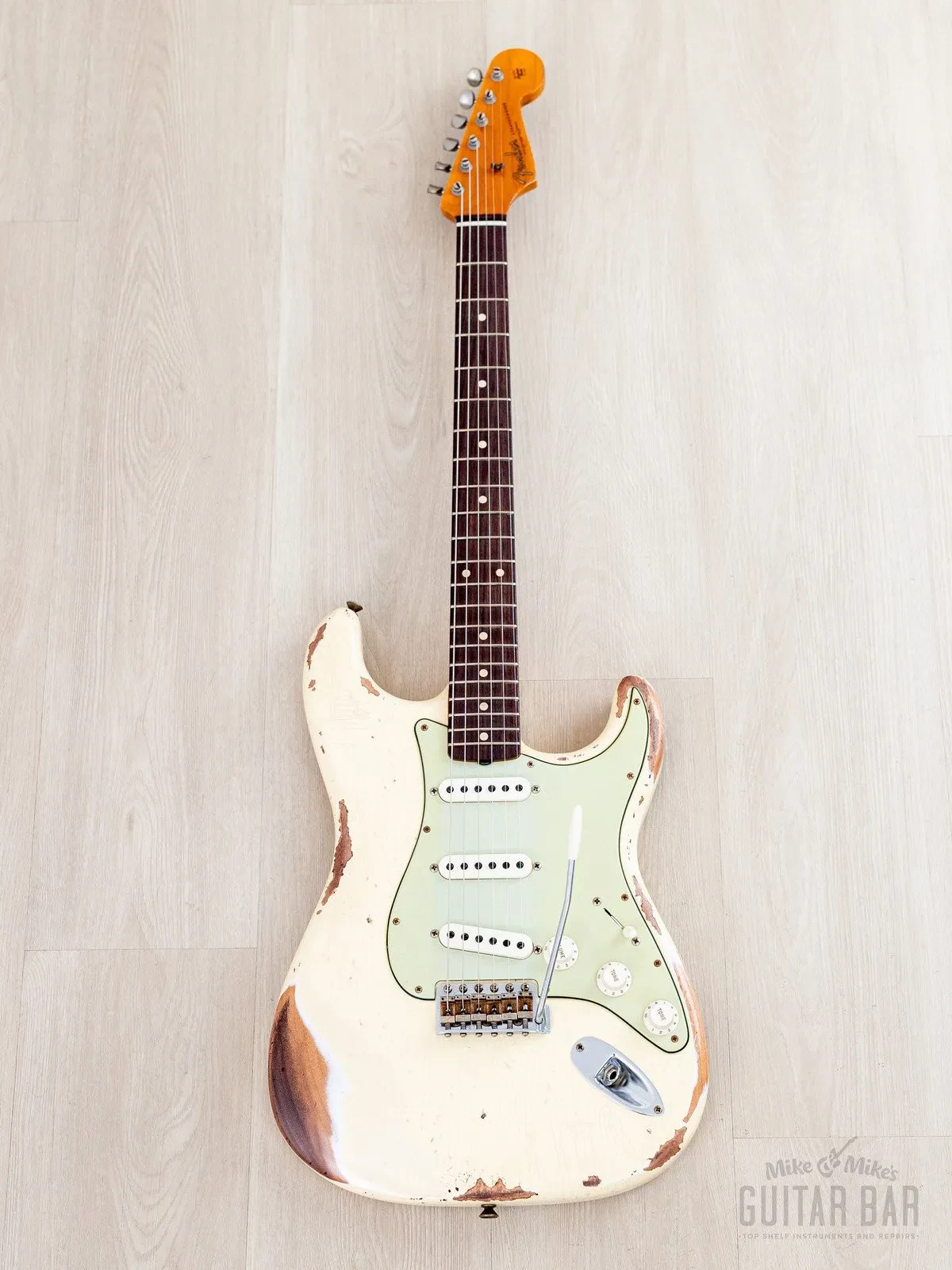 2023 Fender Custom Shop 1961 Stratocaster Heavy Relic Olympic White w/ Case, CoA