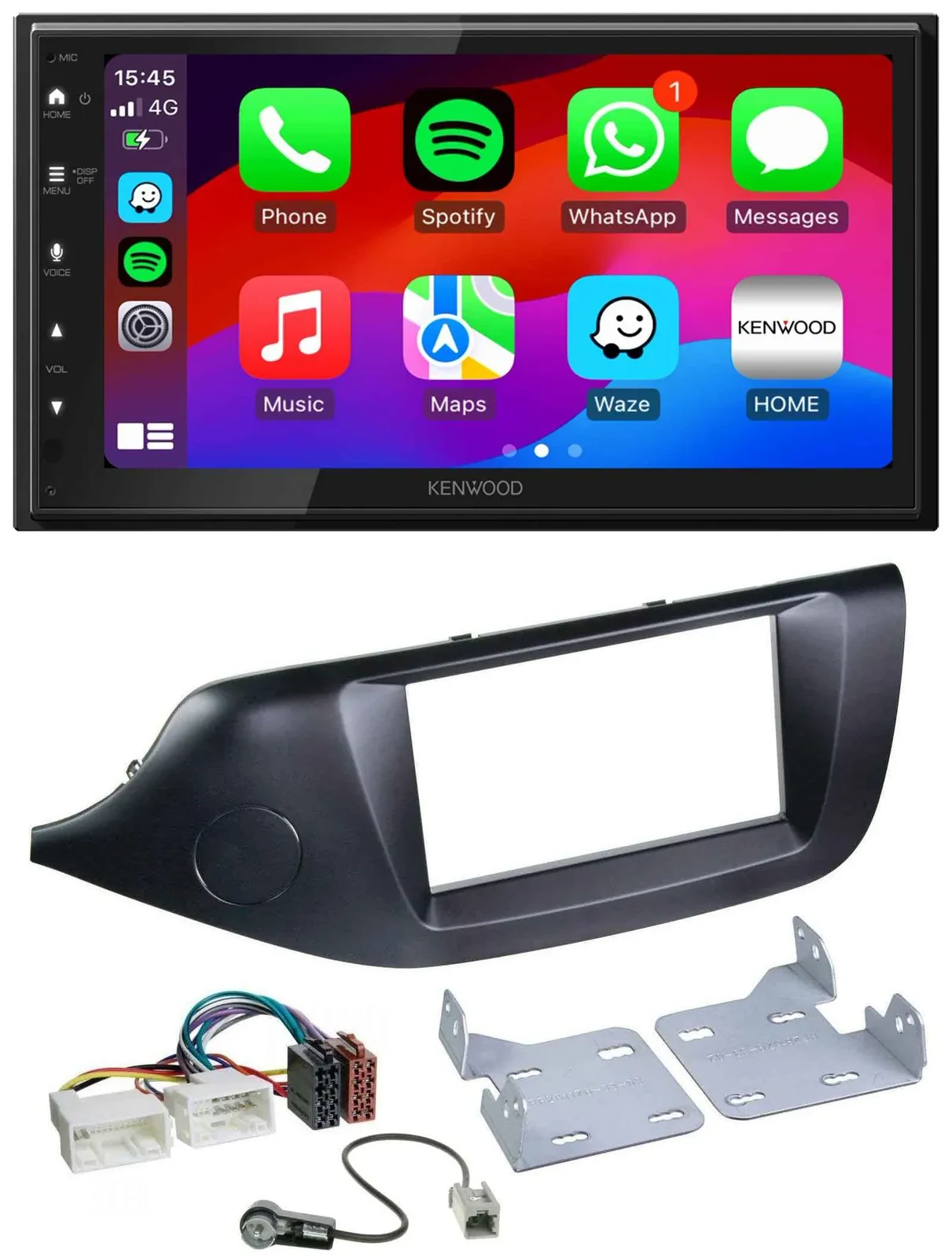 Автомагнитола Kenwood 2DIN, MP3/USB/DAB/Bluetooth, для Kia Ceed (с 2012), черный