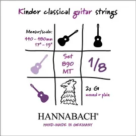 Струны для уменьшенной 1/8 классической гитары Hannabach 890MT18 Kinder Guitar Size