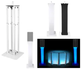 (1) Rockville White Adjustable Totem Speaker Stand For Turbosound Milan M12