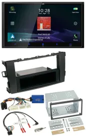Автомагнитола JVC 2DIN, USB, Bluetooth, DAB, для Toyota Auris 2011–2012, поддержка кнопок на руле, черная