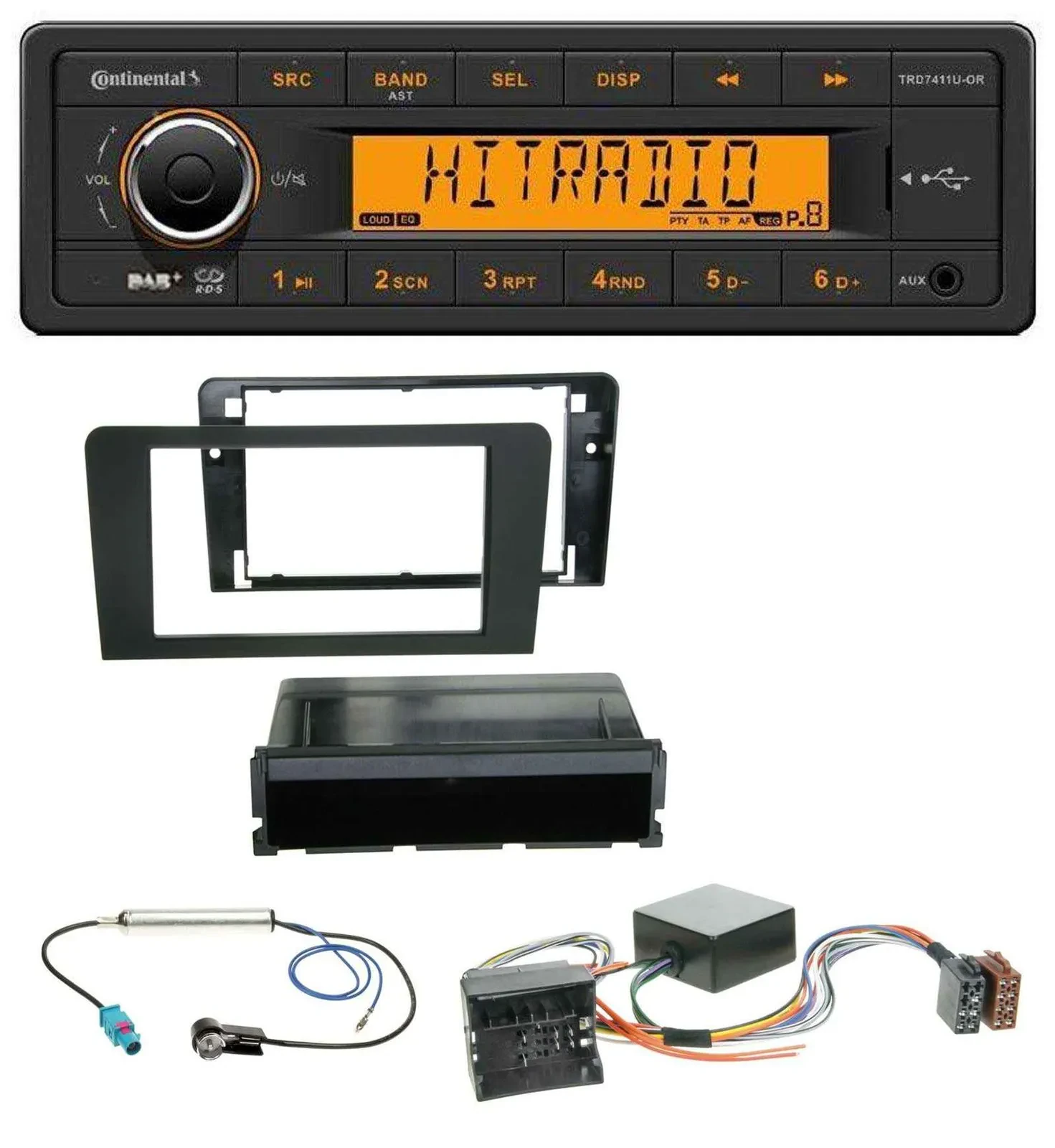 Continental 1DIN DAB MP3 AUX USB Autoradio für Audi A3 8P 06-12 Symphony Infinit