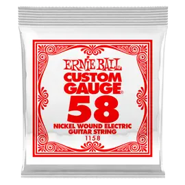 Струна для электрогитары Ernie Ball P01158 Custom gauge, сталь никелированная, калибр 58