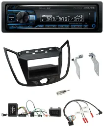 Alpine USB Bluetooth DAB Lenkrad Autoradio für Ford C-Max Kuga matt schwarz