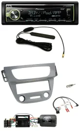 Автомагнитола Pioneer MP3 USB CD DAB для Renault Megane III (2009–2012), серый, с поддержкой управления с руля
