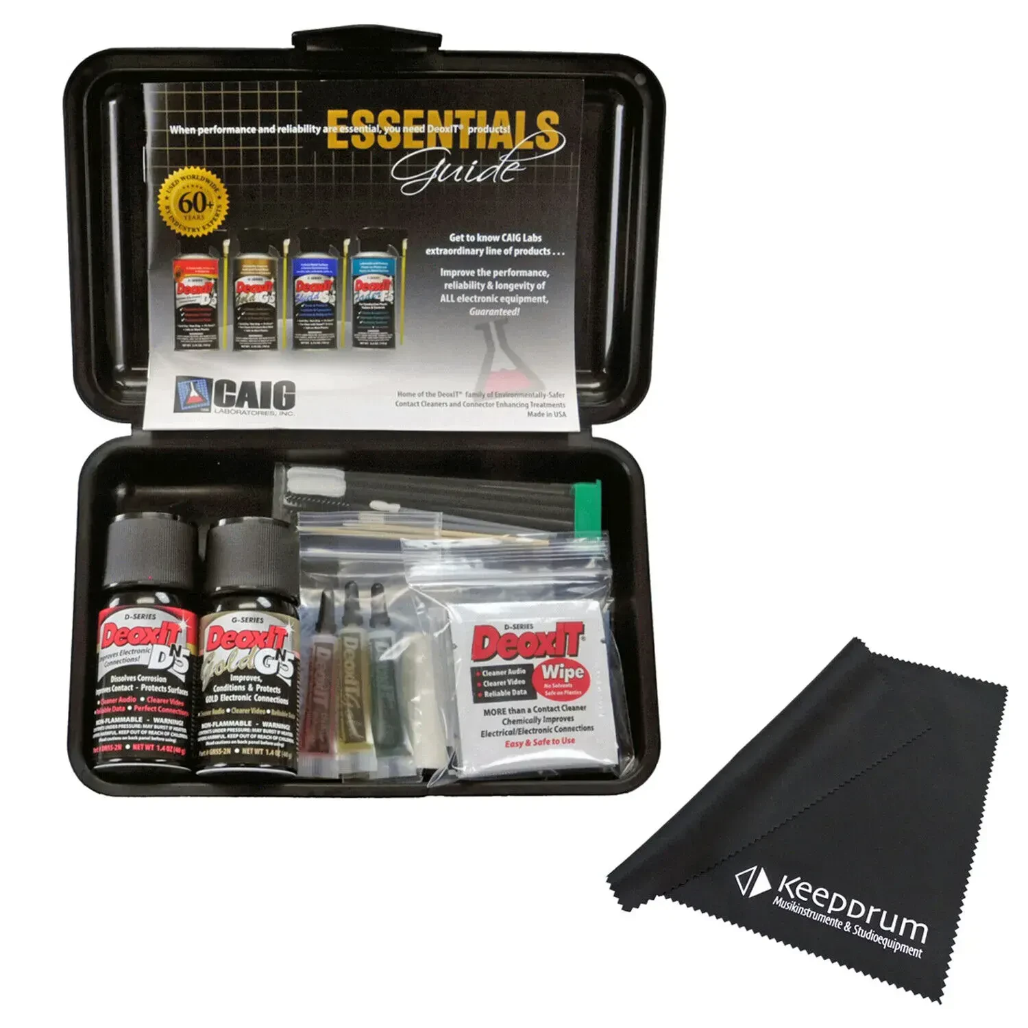 Caig DeoxIT SK-AV35 Audio Video Pflegeset mit Tuch