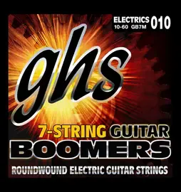 Струны для 7-струнной электрогитары GHS Strings GB7M Boomers 10-60