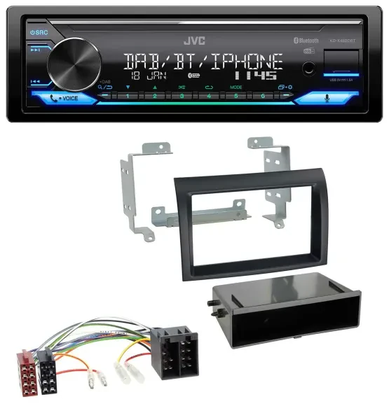 JVC Bluetooth DAB USB MP3 Autoradio für Fiat Ducato (2006-2010) schwarz