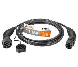 Lapp Mobility Ladekabel Typ 2 Mode 3 20 A 3-phasig bis zu 11 kW 3 m schwarz 7574