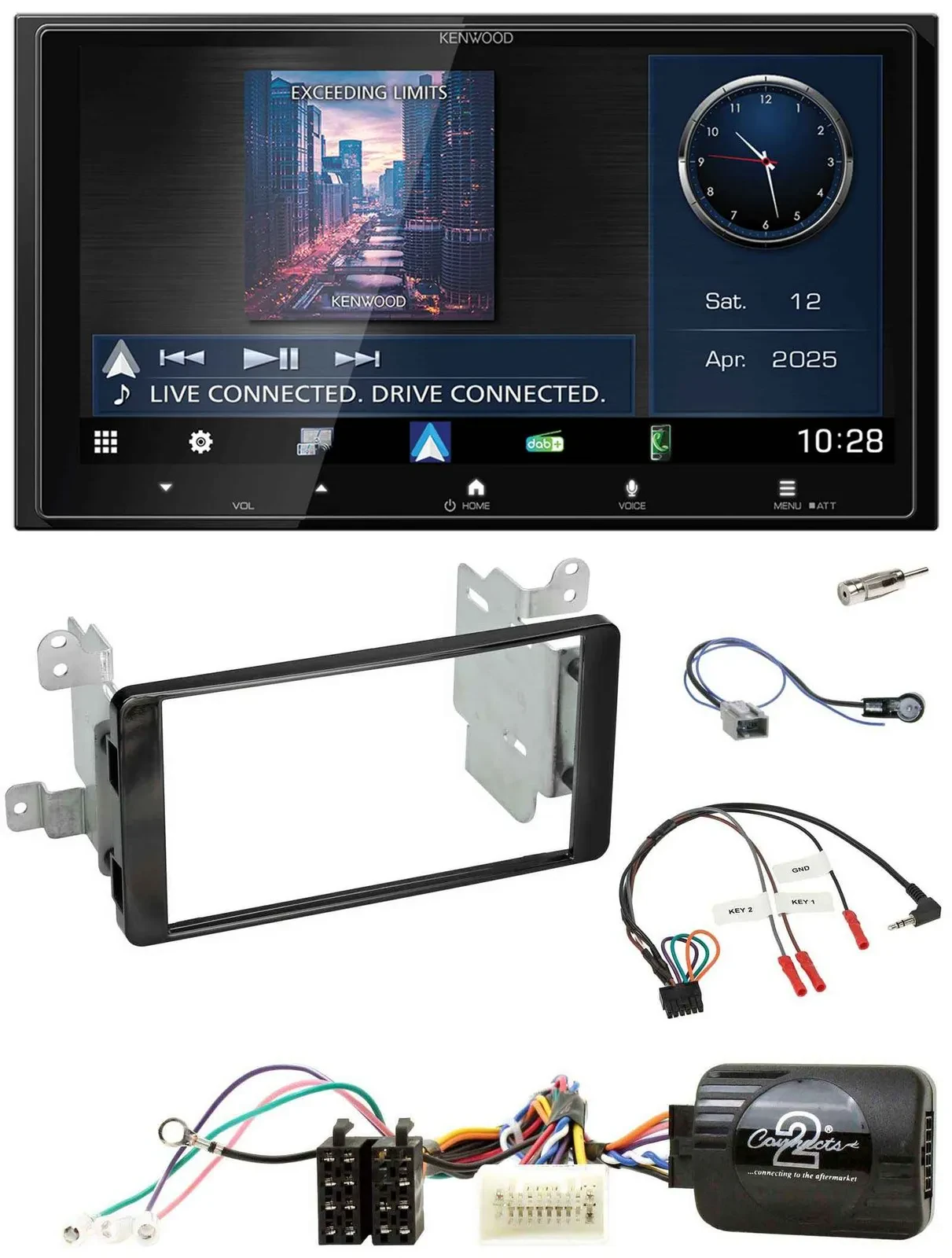 Kenwood Bluetooth 2DIN USB DAB Lenkrad Autoradio für Mitsubishi ab 2012 Outlande