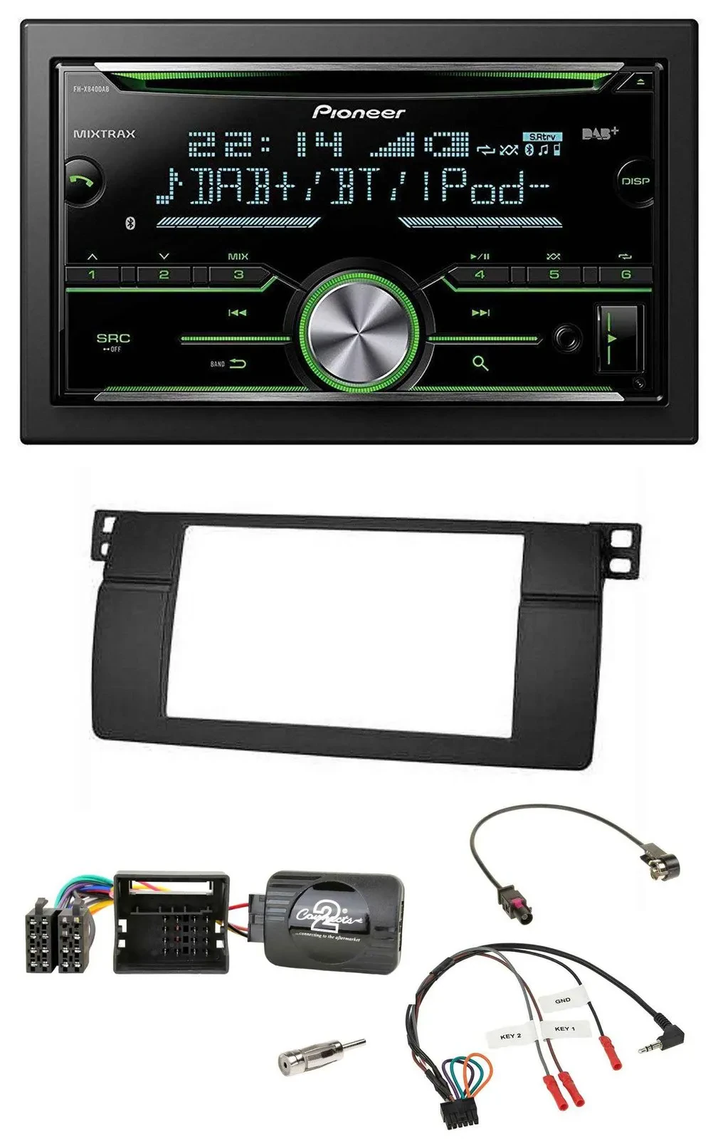 Автомагнитола Pioneer 2DIN, Bluetooth, DAB, USB, CD для BMW 3 Series E46 (2001–2006)