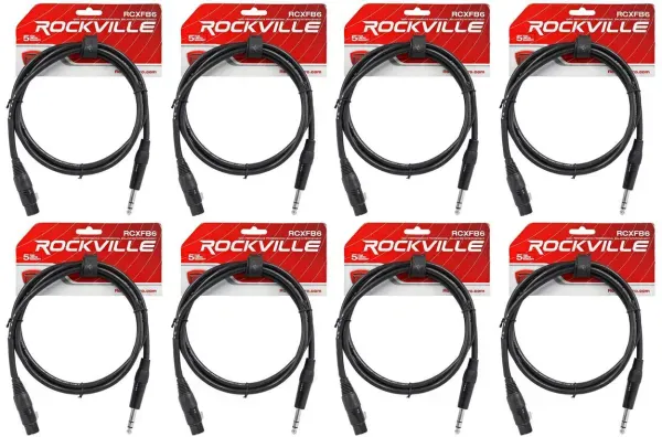 Коммутационный кабель Rockville RCXFB6B Black 1.8 м (8 штук)