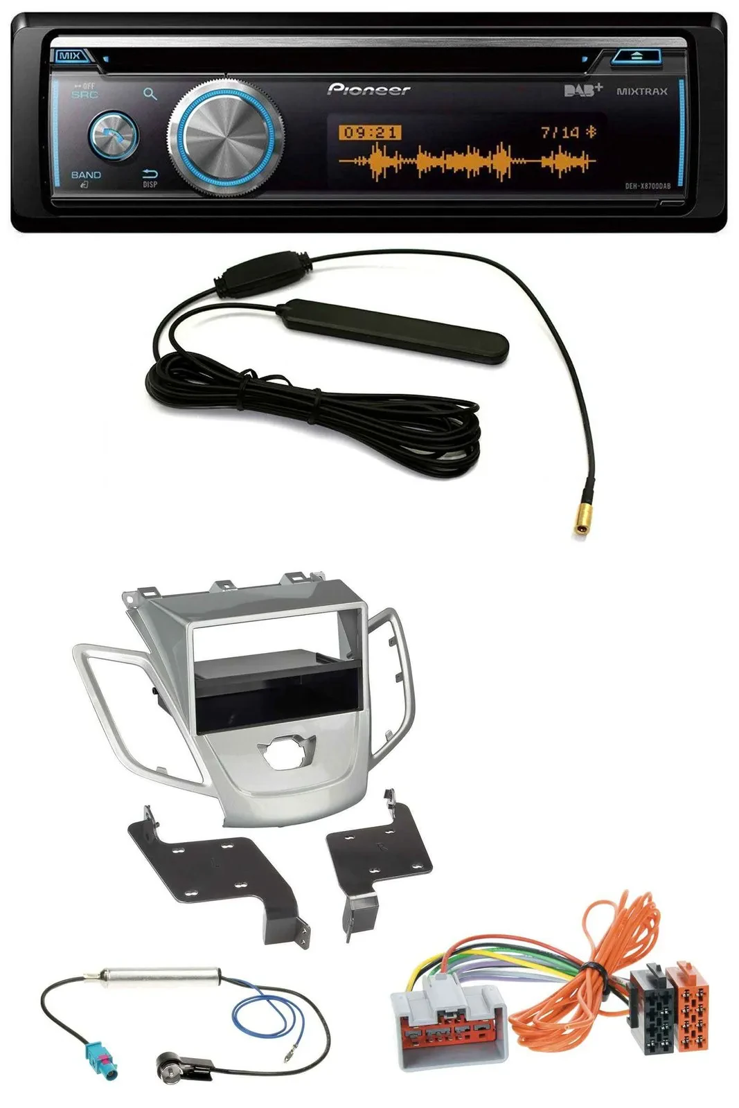 Автомагнитола Pioneer для Ford Fiesta 2008–2010 (JA8) CD, USB, Bluetooth, DAB, MP3