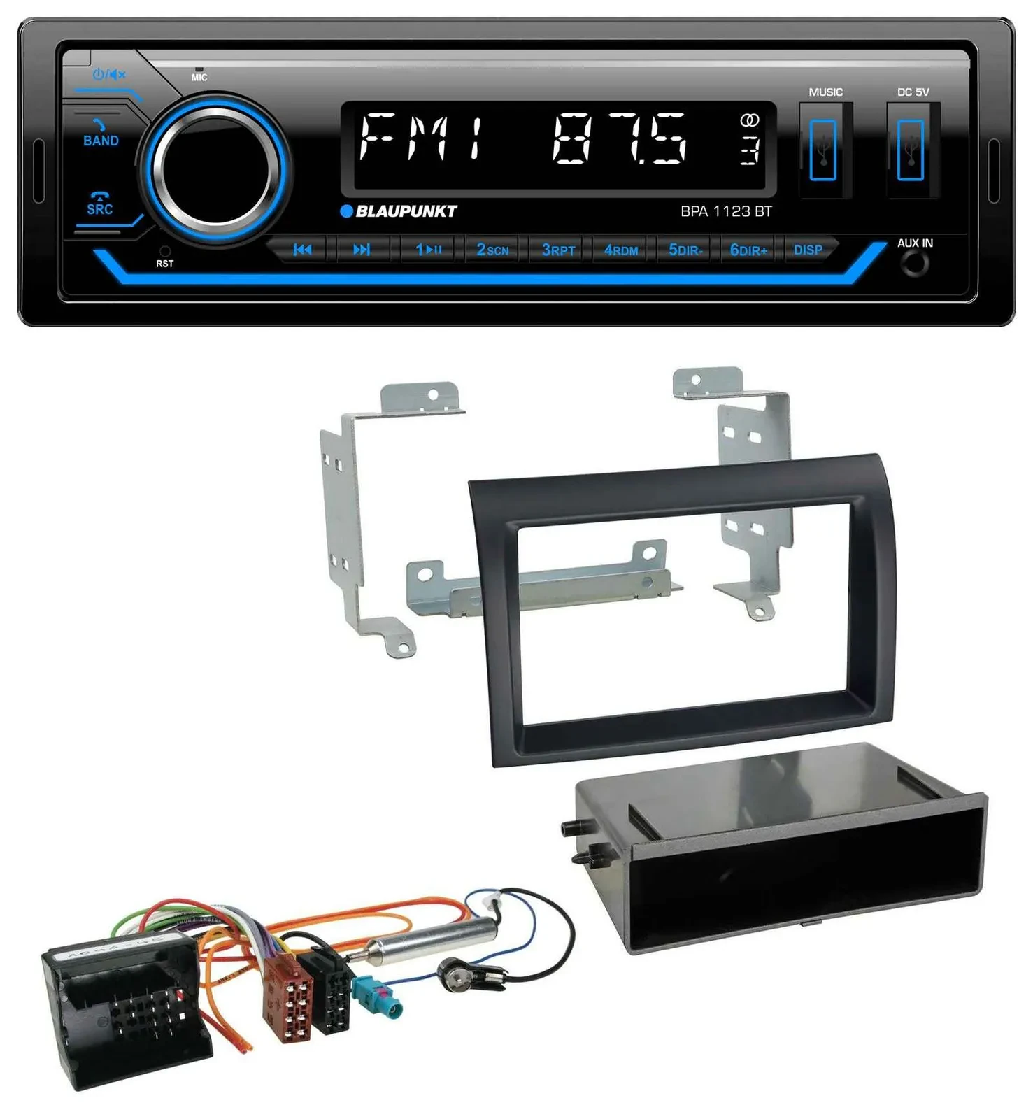Blaupunkt MP3 Bluetooth USB AUX Autoradio für Citroen Jumper Quadlock 06-11 schw