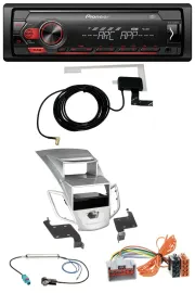 Автомагнитола Pioneer 1-DIN, USB, DAB, MP3, AUX для Ford Fiesta (2008–2010), серебристая