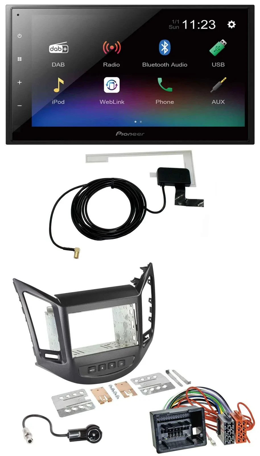 Pioneer DAB MP3 Bluetooth 2DIN USB Autoradio für Chevrolet Orlando KL1Y/KL1YN ab