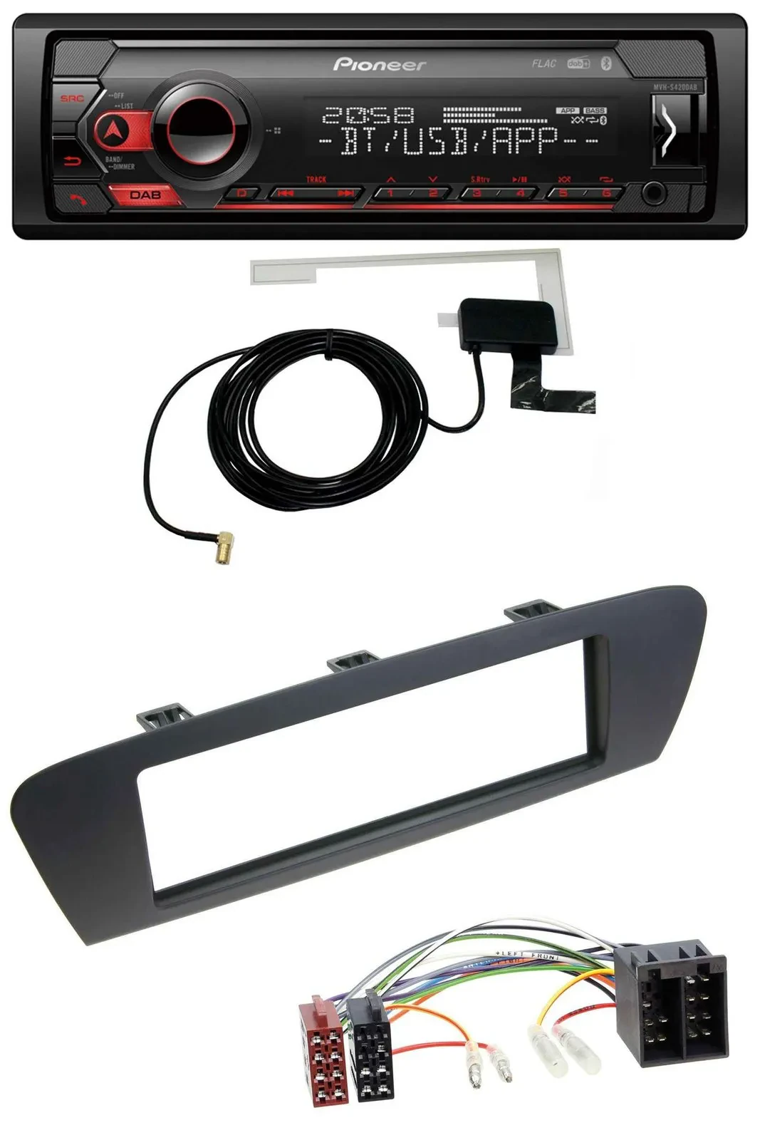Pioneer DAB USB MP3 Bluetooth Autoradio für Renault Scenic (ab 09) - braun