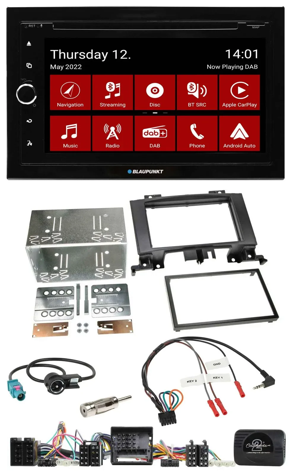 Blaupunkt 2DIN Lenkrad Bluetooth USB TMC DAB Navigation für Mercedes Sprinter Au